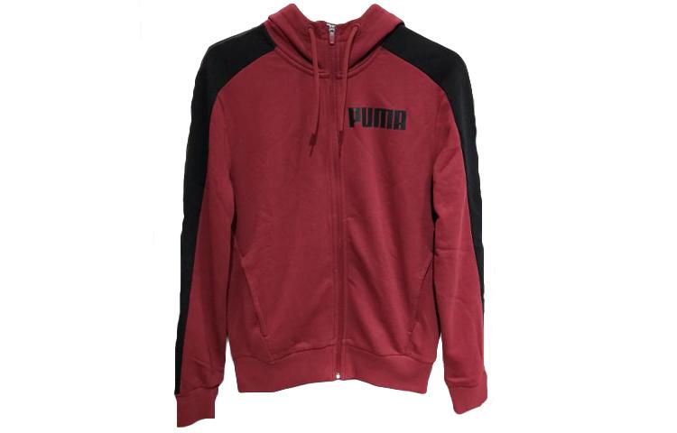 PUMA Sweatshirts Men's Maroon Hooded Moderate Cardigan 845162-09