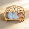 Studiofotografie Posing Zubehör 1 Stück Handgefertigter Vintage Bambus Stuhl Korb Wiege für Neugeborenes Baby Mädchen Junge Fotoshoot Requisiten
