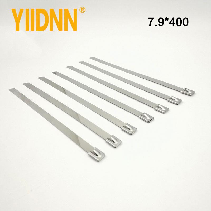 10 PC Heavy Duty 7.9mm Stainless Steel Cable Tie Exhaust Strap Wrap Coated Locking Zip Cable Ties