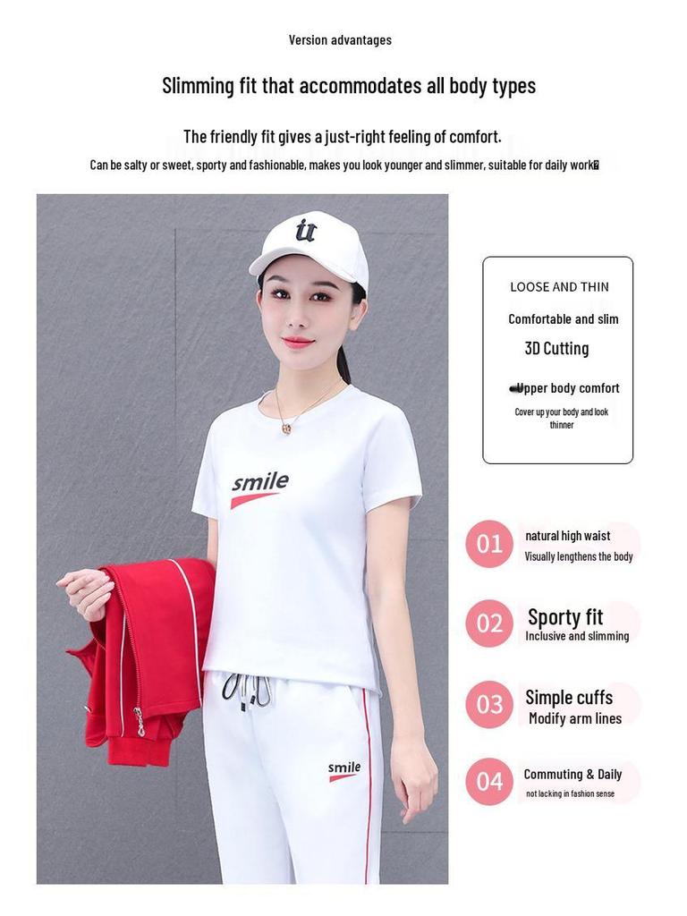 Women's Stand Collar Cardigan and Sportswear Set - Spring/Autumn 2025 Running Two-Piece