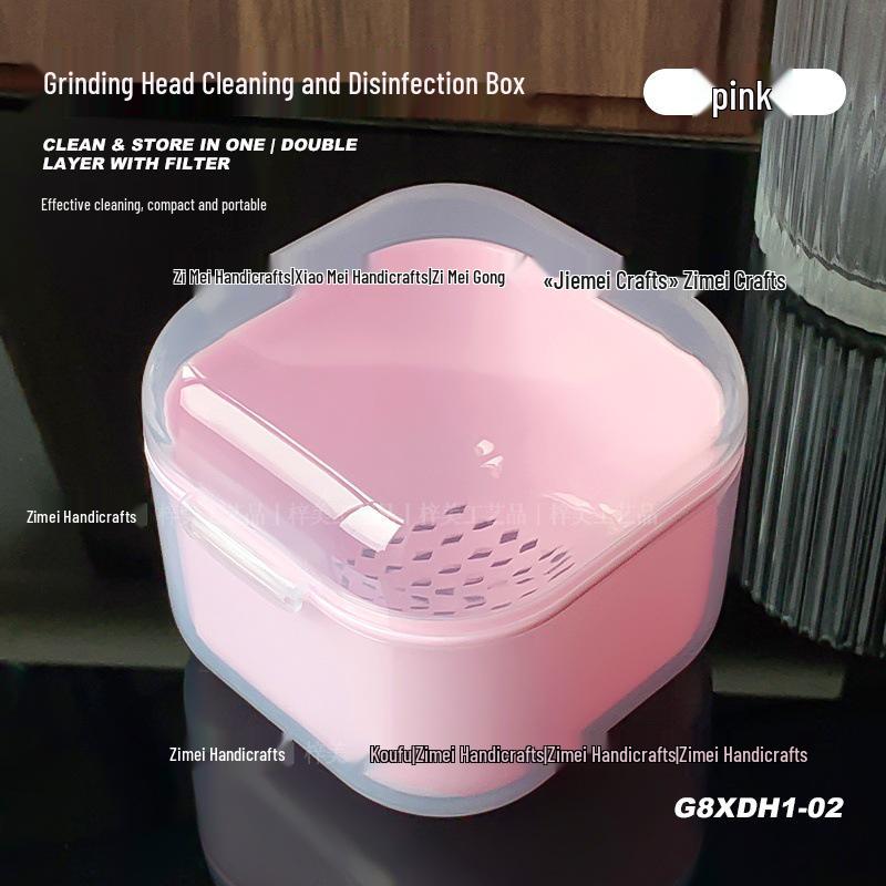 

Дезинфекционная и стерилизационная коробка для маникюрных инструментов с двухслойной фильтрацией – Портативное салонное решение для очистки розовый