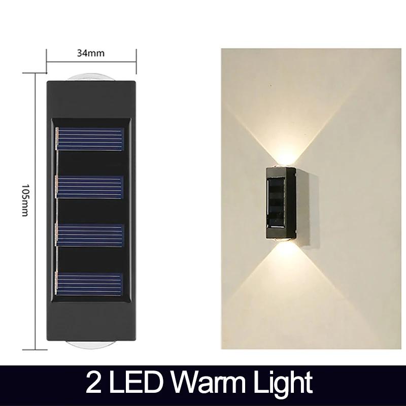 LED Solar Lights Wall Lamp Waterproof Outdoor UP and Down Lighting Solar Powered Lamps Garden Fence Yard Decoration Sunlight