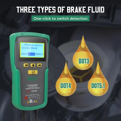DY23C Comprobador de Líquido de Frenos para Coche Herramienta de Prueba Precisa para Coche Pantalla Digital Herramienta de Comprobación de Contenido de Agua del Líquido de Frenos del Automóvil