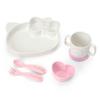 SANRIO Baby Hello Kitty Feeding Tableware 5-Piece Set Eco-Friendly Antibacterial Kids Dinnerware Plate Bowl Mug Spoon Fork Gift Box