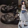 Platform Sandals Women's 2025 Summer New Fashion Versatile 10cm Height Increase Women's Shoes Wear Casual Muffin Cold Slippers