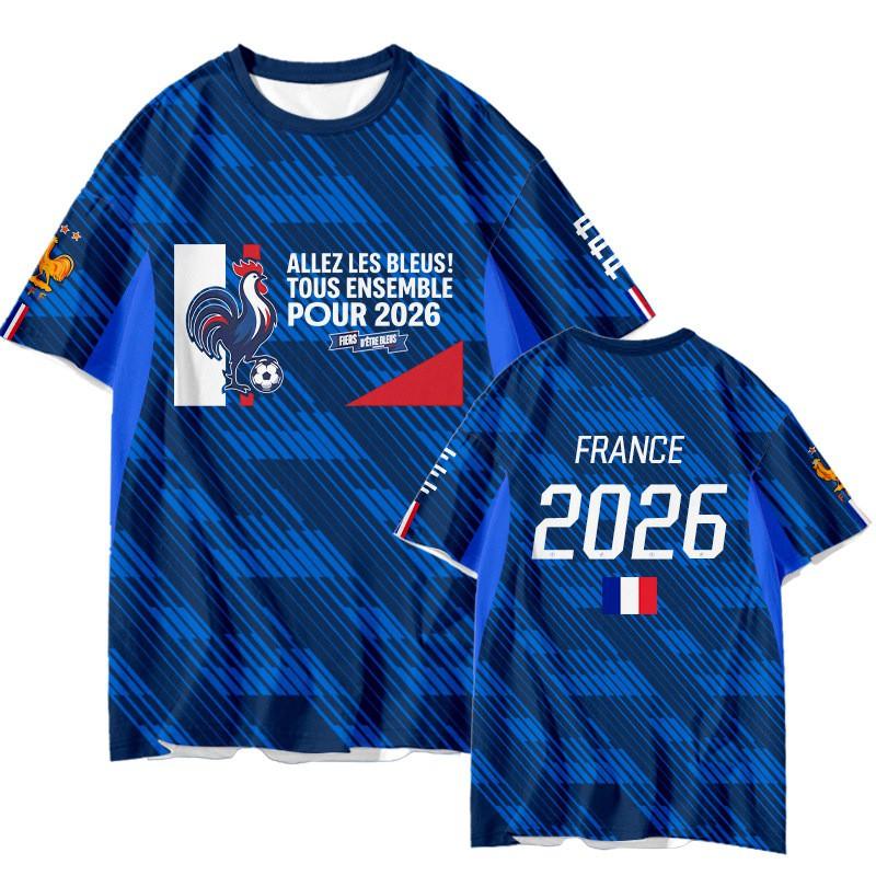 Maglia Fan Nazionale Francese Mbappe T-shirt Sportiva Unisex Manica Corta Asciugatura Rapida