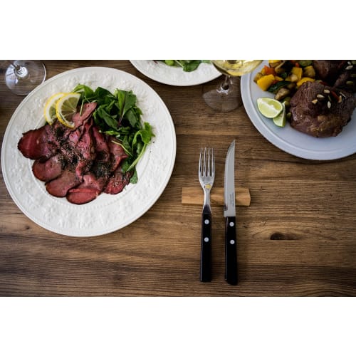 Tramontina Advanced Wooden Cutlery Rest, 10cm X 2.9cm, Antibacterial Treatment, Natural Teak Wood, Knife Rest, Chopstick Rest, Made In Brazil, 13937/0