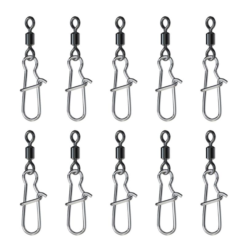 10Pcs Fishing Swivels Duos Lock Balls Bearing Swivels Quickly Change Swivels Fishing Tackle For Saltwater Freshwaters