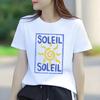 Fashion sun letter printed Tshirt casual short sleeved suitable for all seasons fashion versatile holiday Womens Tshirt
