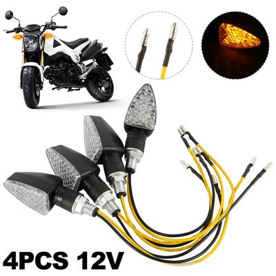 4pcs/set Universal Motorcycle LED Turn Signals Long Short Light Motorcycle Accessories Indicator Lights Blinkers Flashers 12V