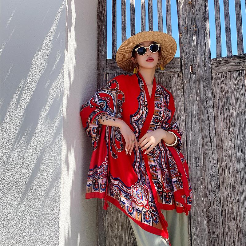 Women Shawl Wraps MODERN NEW SAGA Summer Beach Scarf Printed Stoles Female Thin Shawls Capes Tippet