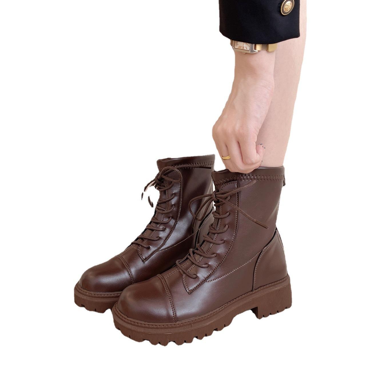 

Осенние и зимние ботинки Martin из натуральной кожи на толстой подошве для женщин 40 коричневый