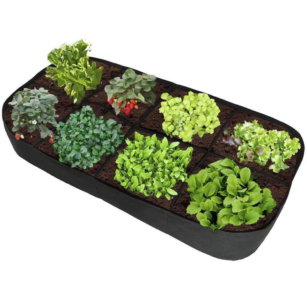 Multi-Pocket Rectangular Felt Planting Bag for Vegetables and Flowers
