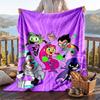 Warm Flannel Blanket Teen Titans Go Pattern, Lightweight Comfortable Throw Blanket for Bed Sofa Use