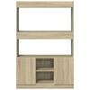 Highboard Sonoma Oak 92x33x140 Cm Engineered Wood