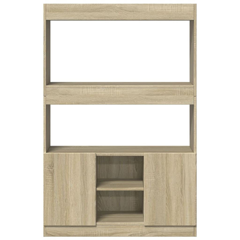 Highboard Sonoma Oak 92x33x140 Cm Engineered Wood