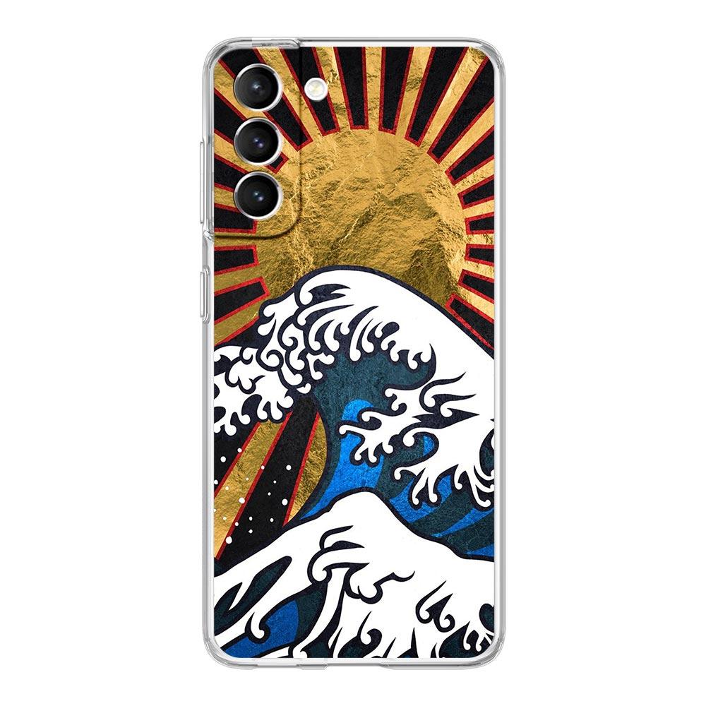 

Золотой чехол Great Wave Kanagawa Surf для телефона Samsung Galaxy S22 S21 S20 FE Ultra 5G S10 S10E S9 S8 Plus Note 10 20 прозрачный чехол Samsung S21Ultra