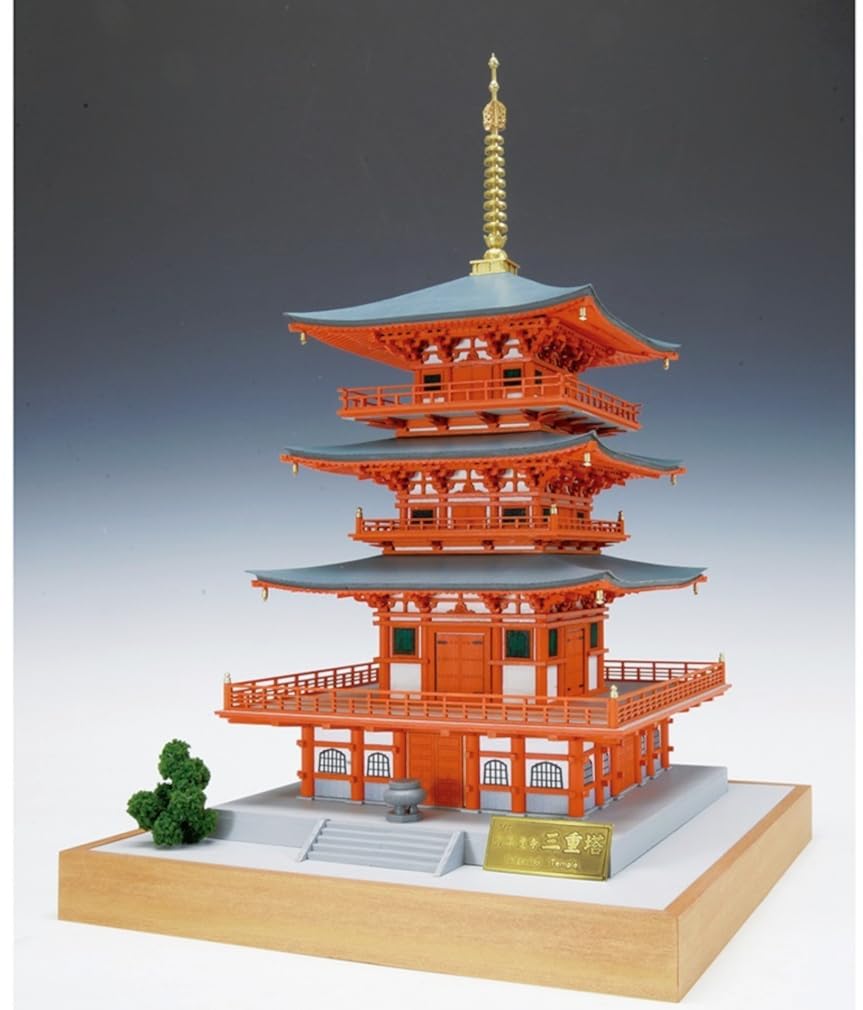 Woody Joe 1/75 Seiganto-ji Temple Three-Story Pagoda Wooden Model Assembly Kit (Building)