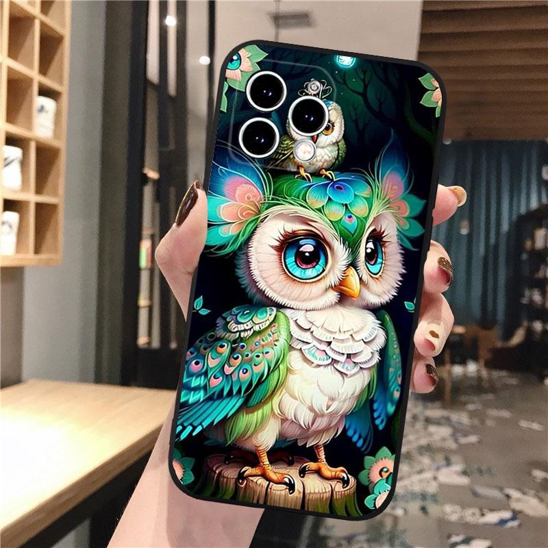 Fantasie Eule Telefon Fall Für iPhone Samsung Galaxy Redmi Xiaomi Oppo OnePlus Hinweis SA 7 8 9 10 11 12 13 14 20 21 22 23 53 54 Pro Max Plus Ultra TPU Weich