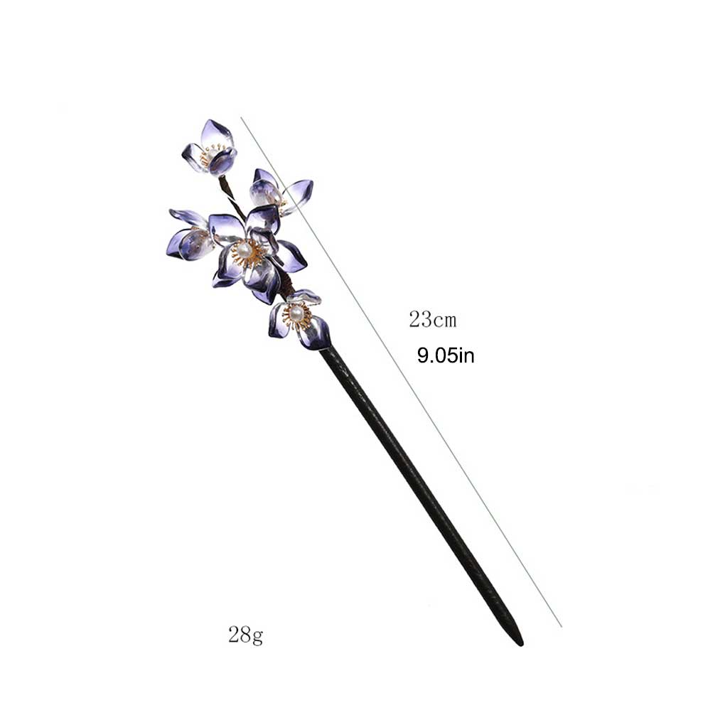 Women Flower Shaped Crystal Hairpin Portable Hair Stick Party Banquet Traveling Headwear Jewelry Birthday Gift