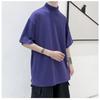 Mens Loose Solid Color Short Sleeve Basic Casual Bottoming T Shirt