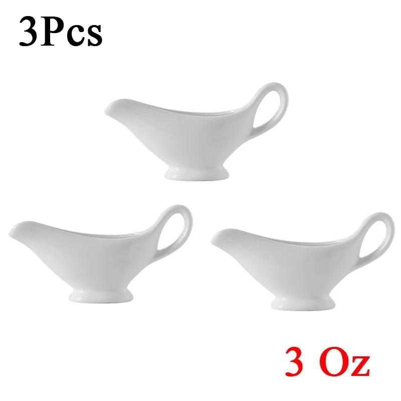 1 Pcs 3 5 8 Oz Silver Gravy Boats Beefsteak Gravy Sauce Boat Container Plate Tableware-in Gravy Boats for Home