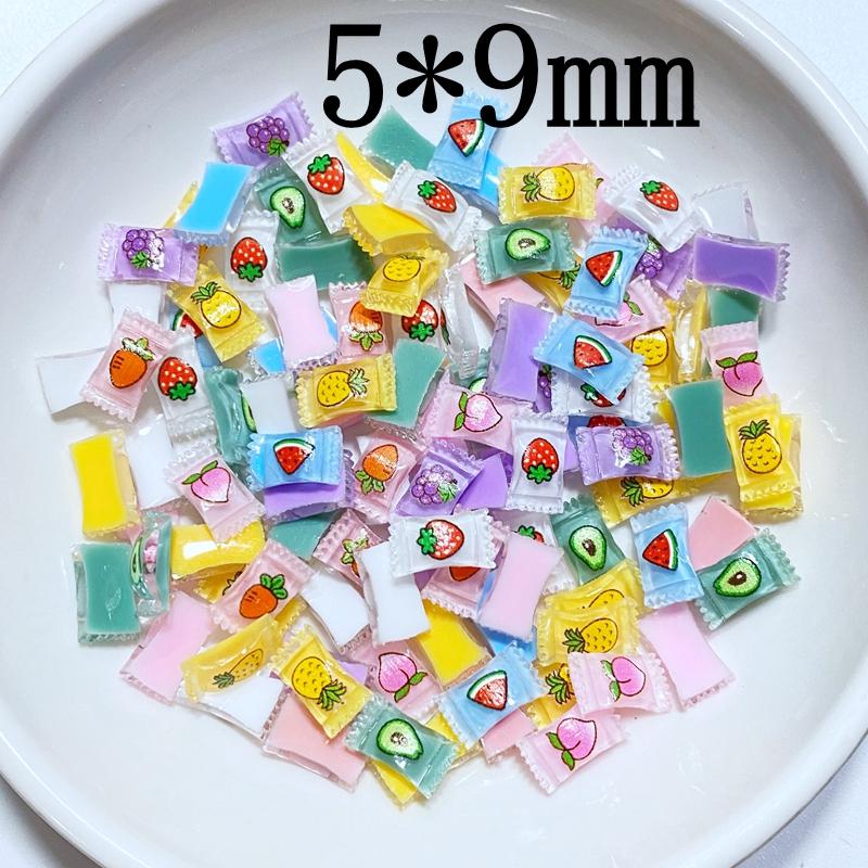50Pcs New Cute Mini 5*9mm Candy Flat Back Resin Scrapbooking DIY Jewelry Craft Decoration Accessorie