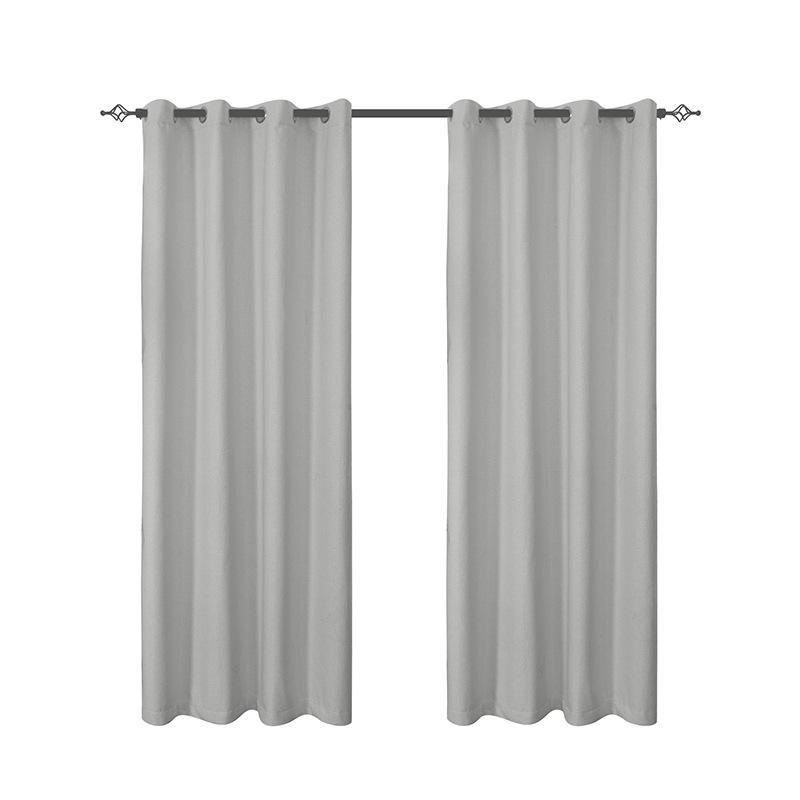 Linen Solid Color High Blackout Curtain Cloth Balcony Curtain Double Composite Full Blackout Finished Curtain