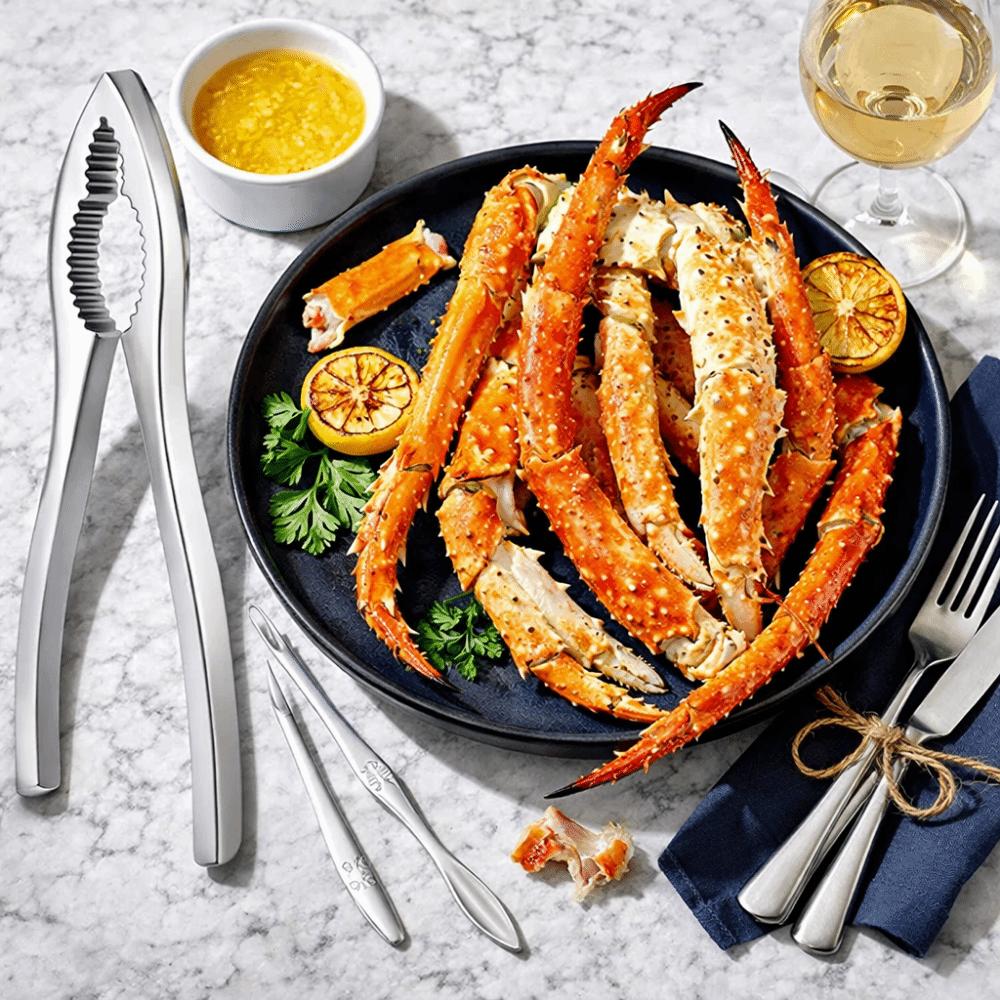 Zestaw 3 szt. Wielofunkcyjny Zestaw Szczypiec i Wykałaczek do Krabów i Homarów Szczypce do Krabów ze Stali Nierdzewnej Dom