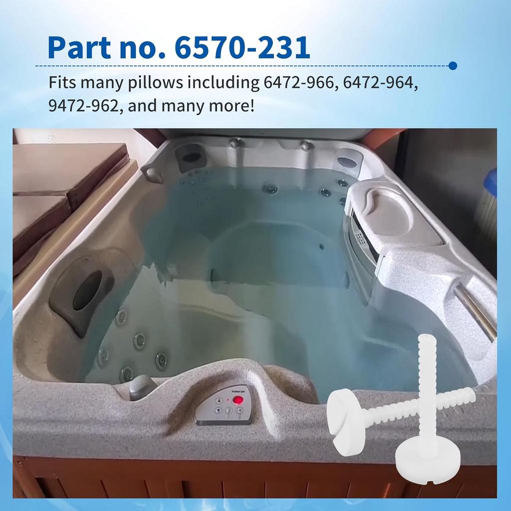 4 pcs 6570-231 Hot Tub Pillow Attachment Screw Compatible with Jacuzzi Spas 2002+ J-300 Series, Sundance Spas (2001+), Sweetwater Spas (2003+)