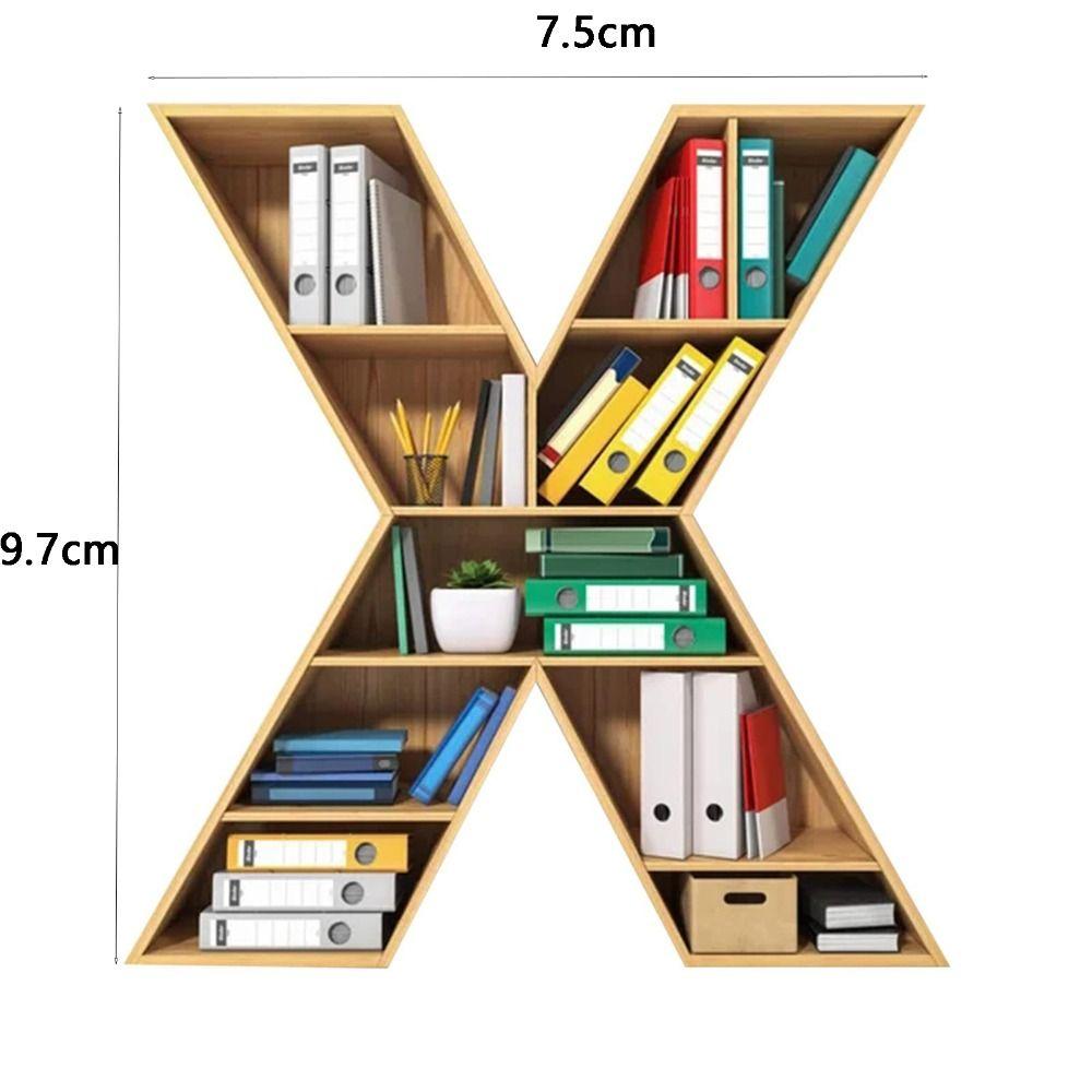 Personalized 26 Letter Bookshelf Pendant Acrylic Hanging Ornament Christmas Tree Decoration  Couple