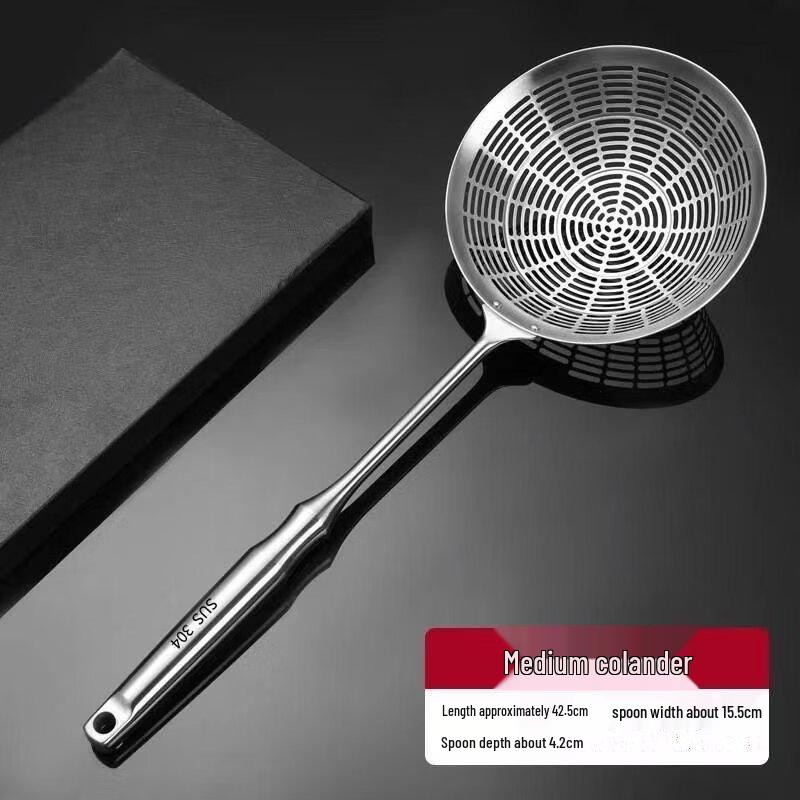 Wutuo Stainless Steel Long Handle Frying Strainer Skimmer Set (3-Pack, Large)