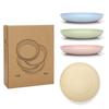 4pcs 20/23/25cm Lightweight Wheat Straw Plates Unbreakable Dishes and Plates Sets Non-toxin Safe Healthy for Kids Children Adult