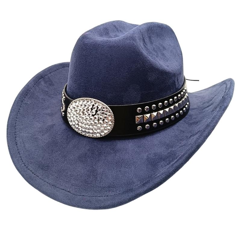 Sueded Cowboy Cap with Wide Brims for Women Men Enhancing Durability Comfort Wear for Music Festival Party Essential
