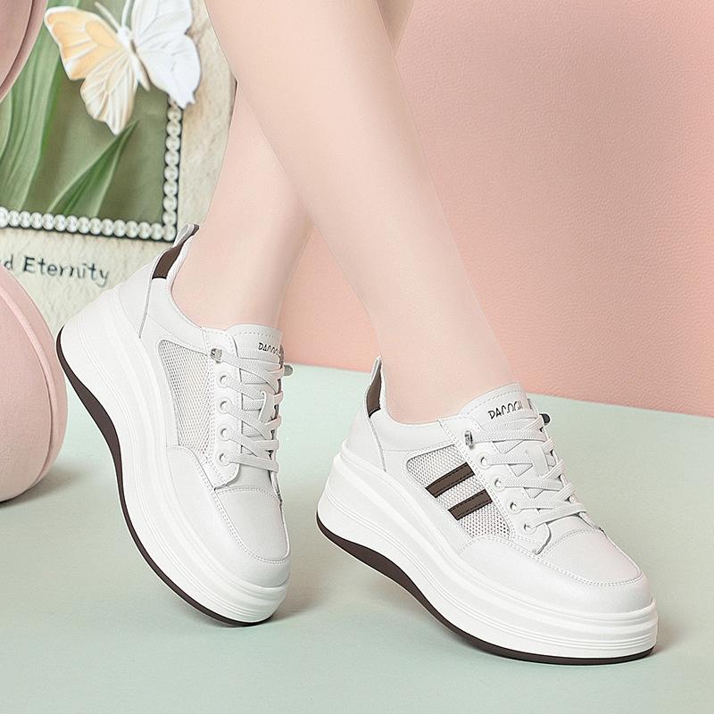 Thick Sole Mesh Soft Sole Small White Shoes For Women New Small Travel Shoes Summer Casual Sports Shoes Comfortable Breathable