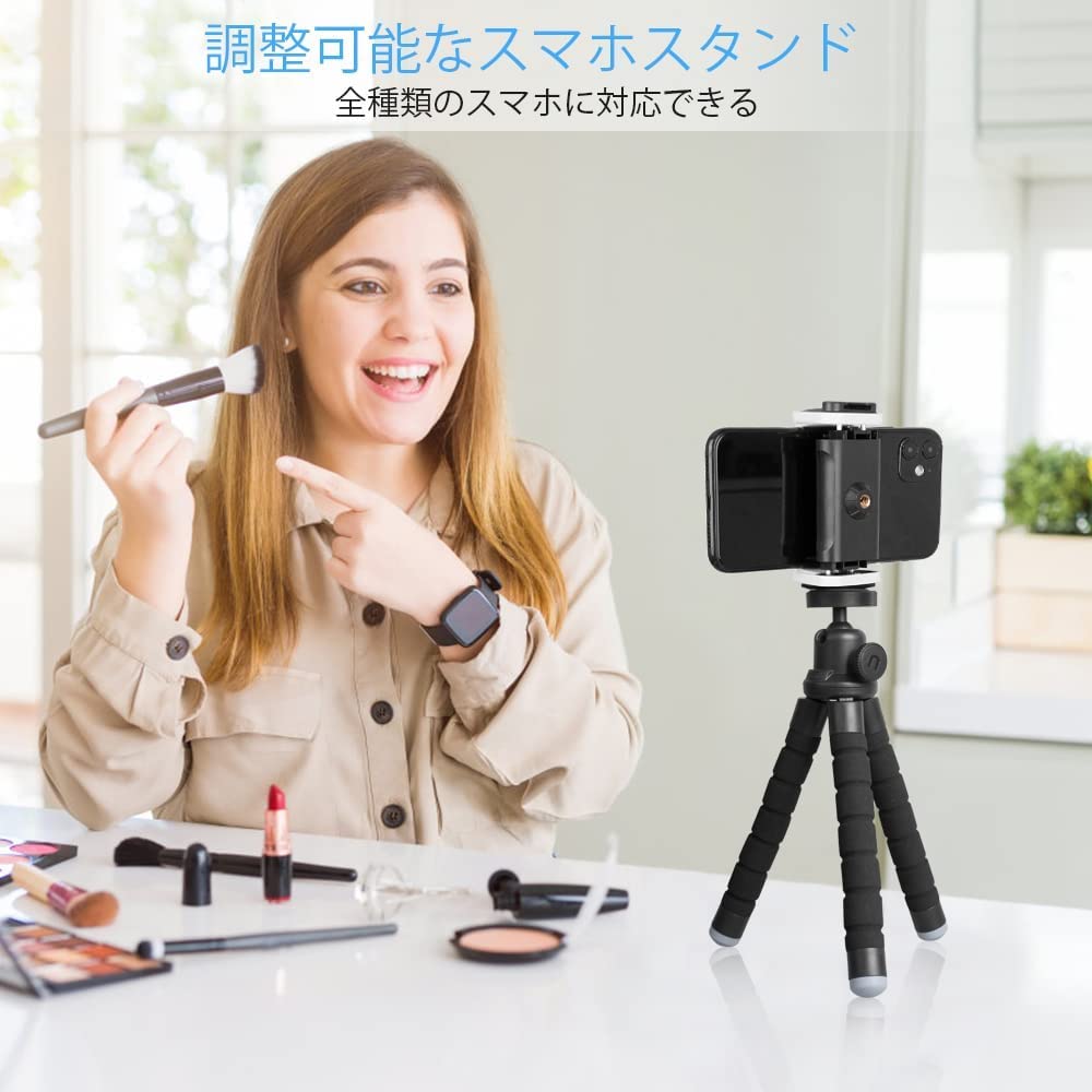 UBeesize Smartphone Smartphone Stand with Wireless Camera Tripod for iPhone and More Tripod, Remote, Portable, Flexible, Compact, & Android, GoPro,