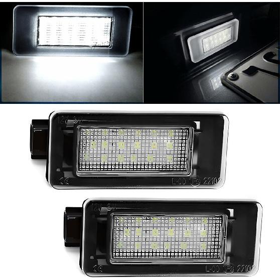 HZEL Car LED License Plate Light, 2PCS Vehicle Rear Tag Lamp Assembly, Automotive Tail Xenon Tag Lighting Kit Replacement Accessories Compatible With