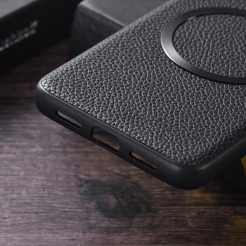 Lychee Leather Magnetic Phone Case For Google Pixel 9 Pro XL For Magsafe Magsafing Cover For Pixel 9 Pro XL 8a 7 6 Pro Holster Protective Back Cover