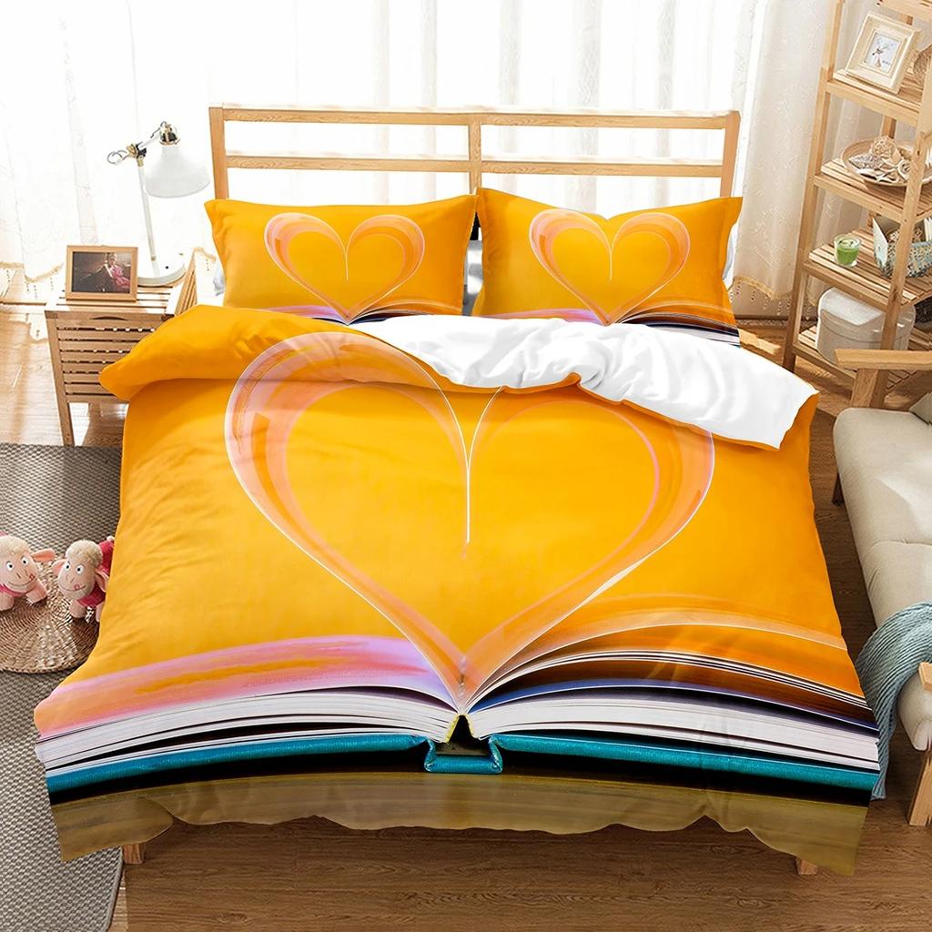 Magic Book Duvet Cover Set Purple Light Book Comforter Cover Lightweight Polyester Quilt Cover with Pillowcase for Boys Teens