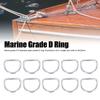 10 Pcs Smooth Welding D Ring Solid Metal Rings  for Camping Belt, Dog Leashes, Macrame