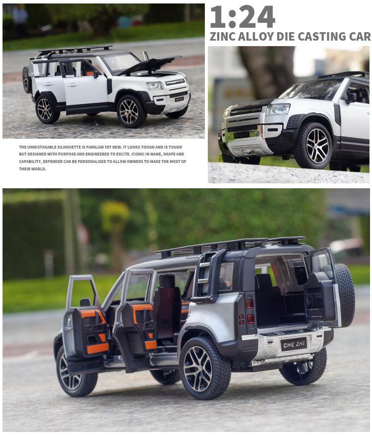 1/24 Sound&Light Model Pull-Back Car Toy Vehicle for Land Rover Range Rover Suv Door Open Collection Dislay White Birthday Gift