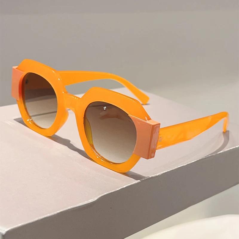 Polygon Rim Sunglasses Men  New In Fashion Gradient Candy Color Casual Sun Glasses Women Trendy Brand Design Shades