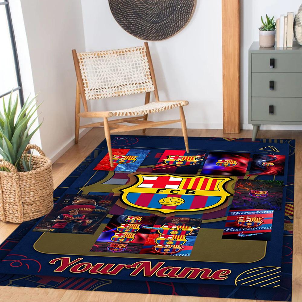 Fc Barcelona Personalized Name Floor Rug Office Rug Design for Study room Decorate room Kitchen Balcony Antislip Carpet Anime Office Decor