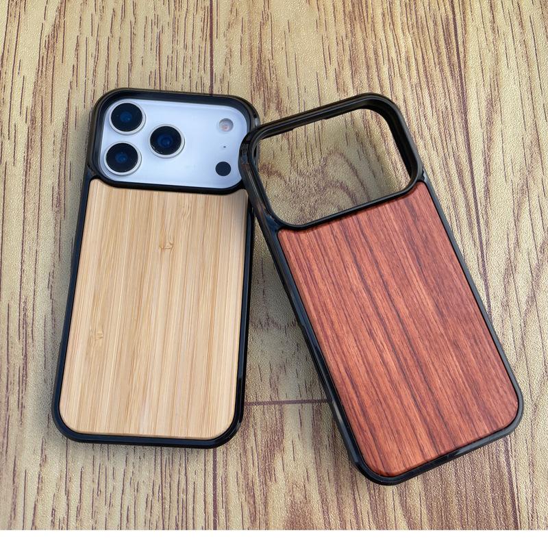 High-end Wooden Phone Case for IPhone 17 Pro Max 17 Air 16 Pro 15 14 13 12 11 Walnut Soft Edge All-inclusive Protective Cover