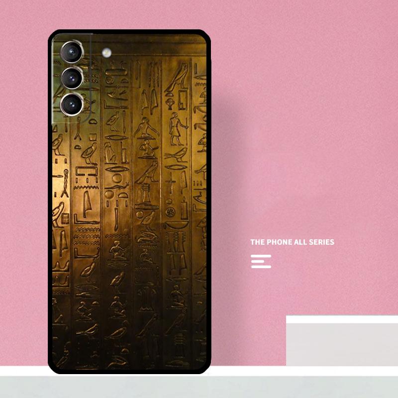 Egyptian Hieroglyphics Symbols Phone Case For Samsung Galaxy S25 S26 Ultra S20 S21 S22 S23 S24 Plus S10 S25 FE Cover Coque