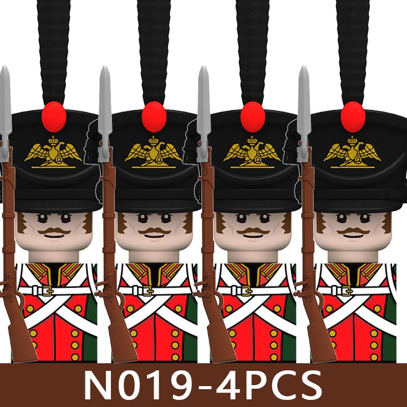 4pcs Medieval Castle Knight Building Blocks MIlitary Napoleon Soldier Figures War Army Legion Accessories Imperial Navy Bricks Toys