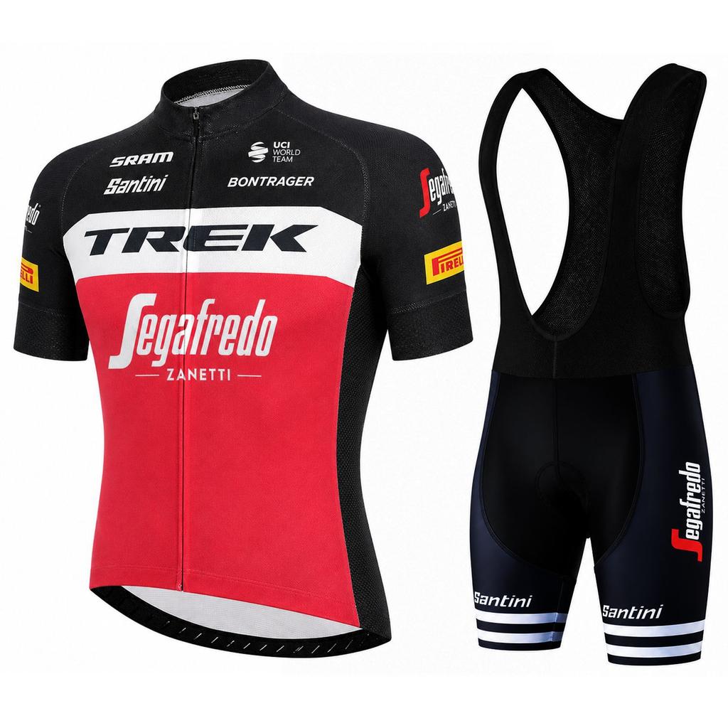 Short Sleeve Cycling Suit Men's Strap Cycling Pants Sweat-absorbing and Breathable Cycling Suit