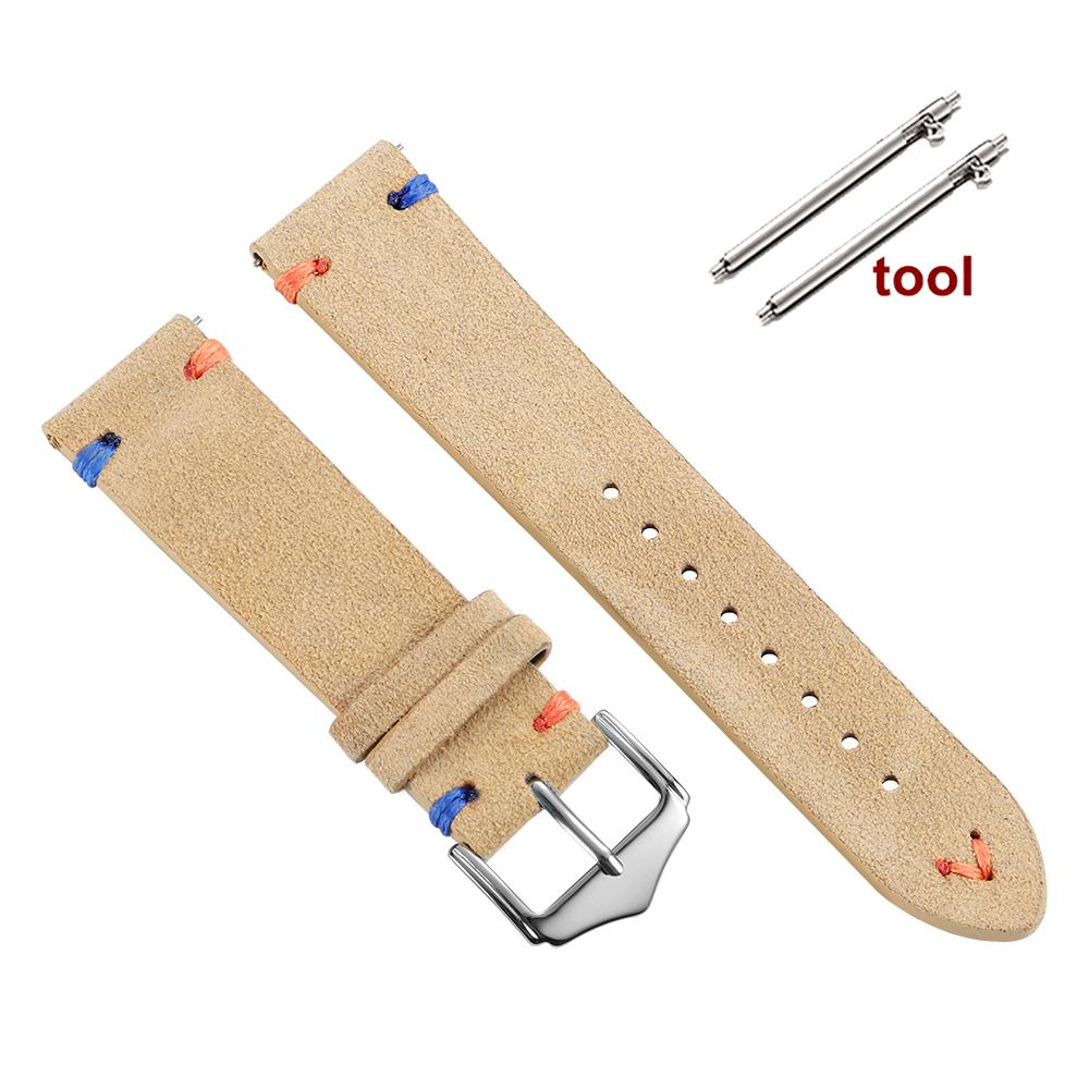Soft Suede Watch Strap 22mm 18mm 20mm for Omega for Rolex Quick Release Calfskin Bracelet for Women Men Wristband Hand Sewn Band