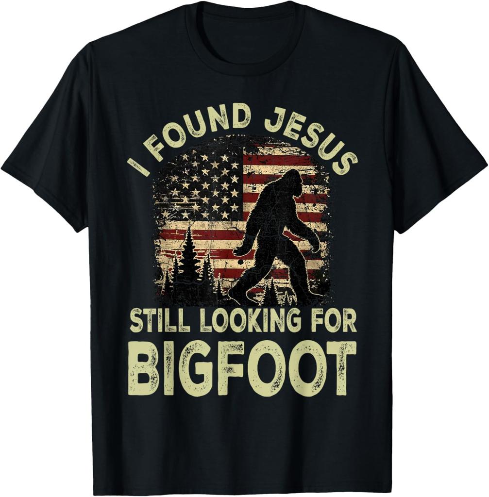 I Found Jesus Still Looking Bigfoot Funny Summer Christian Unisex T-Shirt