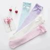 1Pair Children's Leg Warm Socks Bowknot Bubble Mouth High Tube Knee High Thin Section No Heel Pods Baby Clothing Accessories